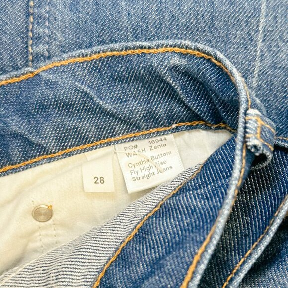 Reformation Cynthia Button Fly High Rise Straight Jeans in Zenia - Picture 8 of 8